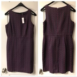 NWT Loft Navy and Pink Tweed Below Knee Dress